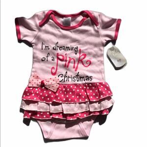 I’m Dreaming of a Pink Polkadot Christmas Tutu Bodysuit, 0-6 months